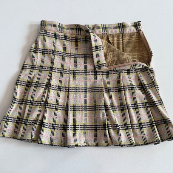 Free People Y2K Pleated Mini Skirt Retro Coquette Plaid Micro Preppy Sz 4 - Picture 5 of 15